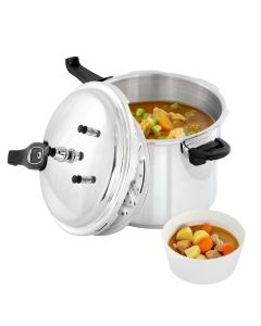 MegaChef 9.5 Quart Induction and Stovetop Pressure Cooker with Steamer